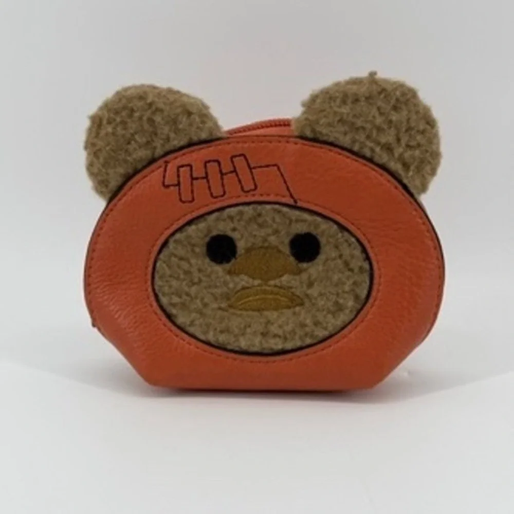 Orange Ewok‎ Inspired Coin Purse Pouch Faux Fur Ears Zipper